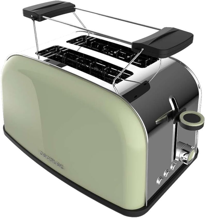 Cecotec Vertikaler Toaster Toastin' time 850 Green, 850W, Doppelter kurzer und breiter Schlitz 3,8 c