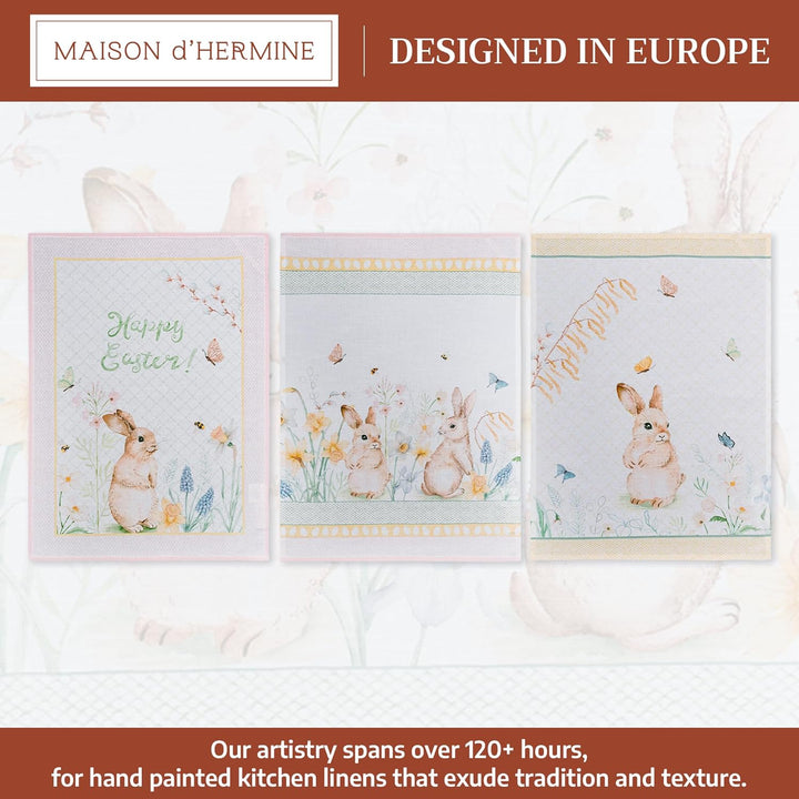 Maison d'Hermine Küchenhandtücher, 3er-Set, 100% Baumwolle, 70 x 50 cm, wiederverwendbar, saugfähig,
