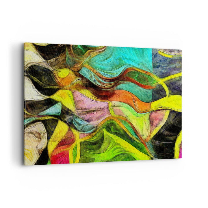 Bilder auf Leinwand 100x70cm Leinwandbild mit Rahmen Abstraktion modern Gross Wanddeko Bild Schlafzi