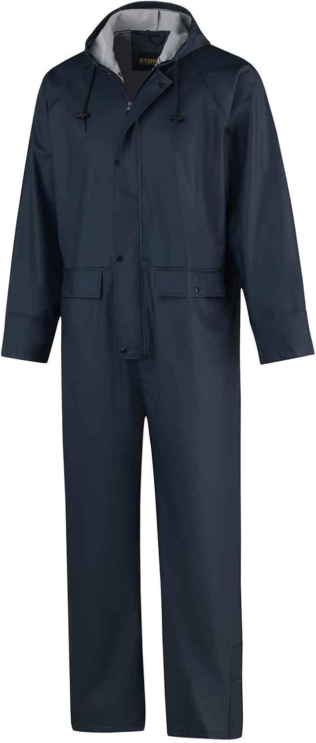 STØRVIK PU-Overall Regenkombi Regenoverall Reinigungsoverall Unisex Blau L, Blau L