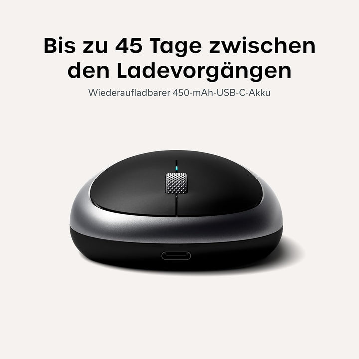 SATECHI Aluminium M1 kabellose Bluetooth-Maus mit wiederaufladbarem Typ-C-Anschluss – Für M2/M1 MacB