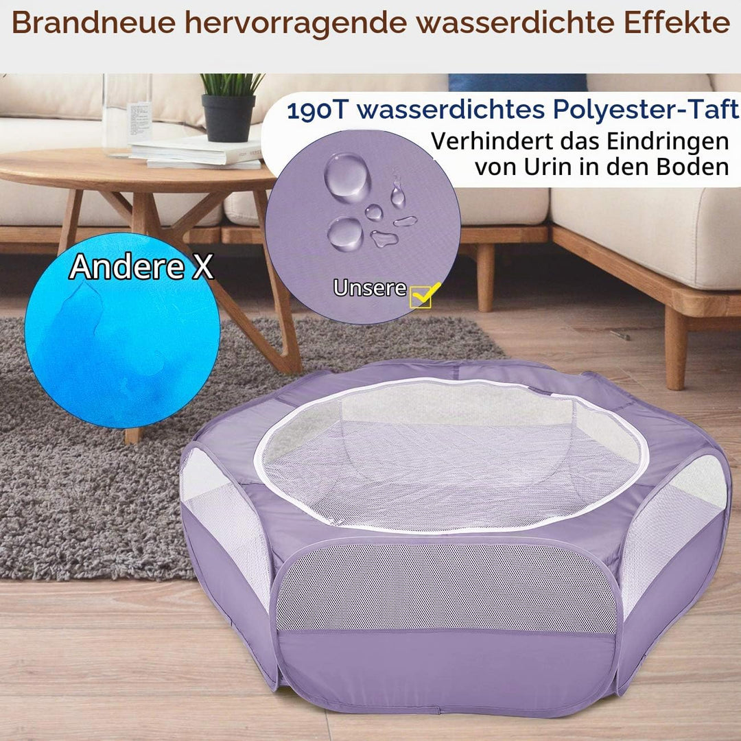 Pawaboo Kleintiere Freigehege, Wasserdicht Faltbar Kaninchen Freilaufgehege für Hasen Hühner Kätzche
