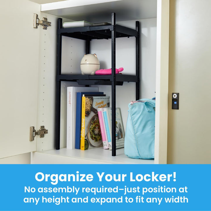 LockerMate Doppeltes Spindregal, verstellbare Breite und Höhe, passend für die meisten Schulspinde,