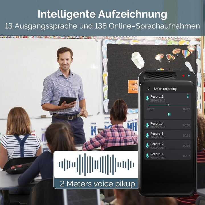 Sprachübersetzer Gerät,Zwei-Wege-Smart-Sprach Übersetzer Foto Taschenübersetzer in Echtzeit,150 unte