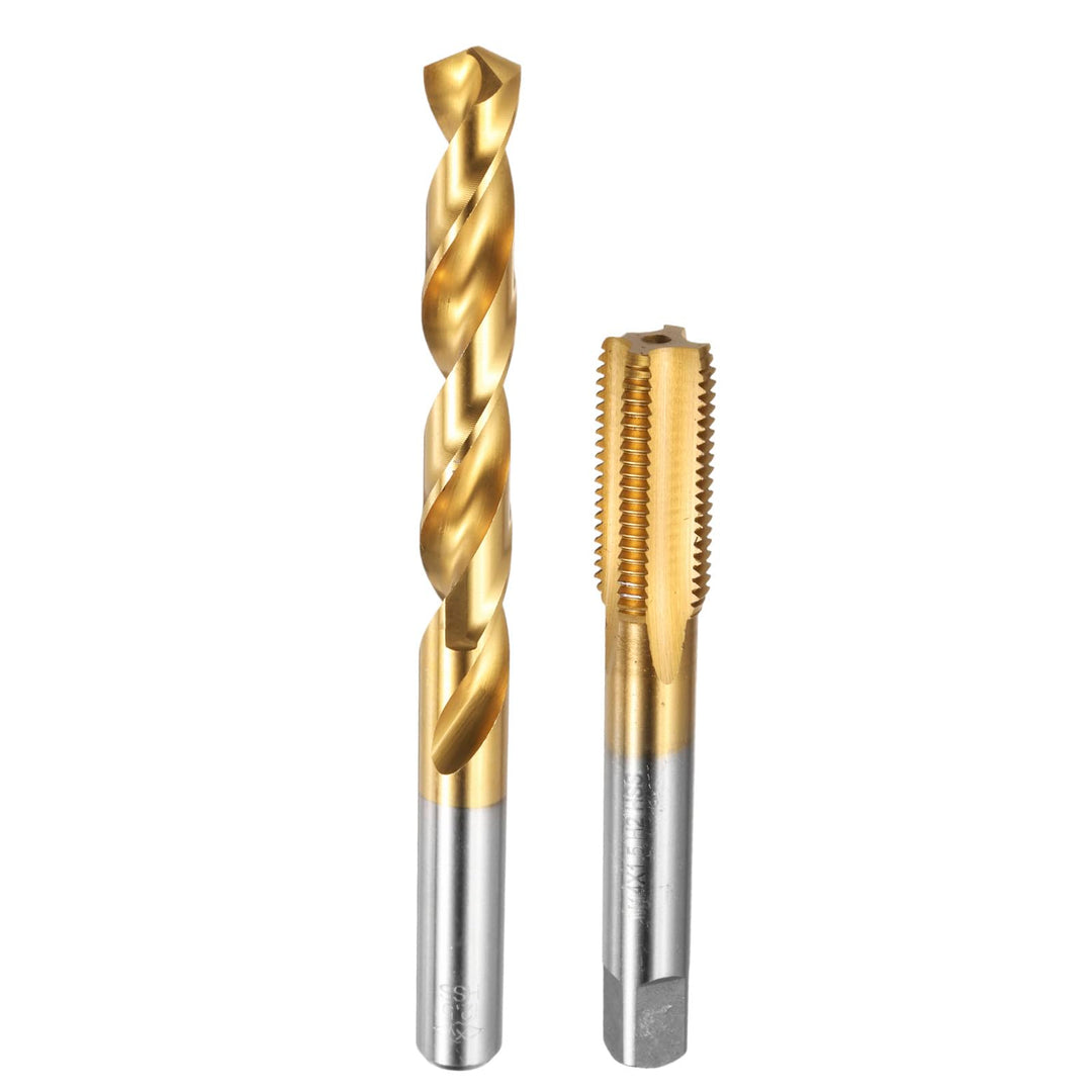 QUARKZMAN Gewindebohrer und Bohrer Set, M14 x 1,5 Gerade Nut Gewindeschneidsatz & 12,5 mm Spiralbohr