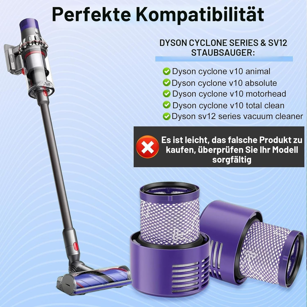 2 Pack Vakuumfilter Ersatz für Dyson V10 Cyclone Serie, V10 Animal, V10 Absolute, Dyson Ersatzfilter
