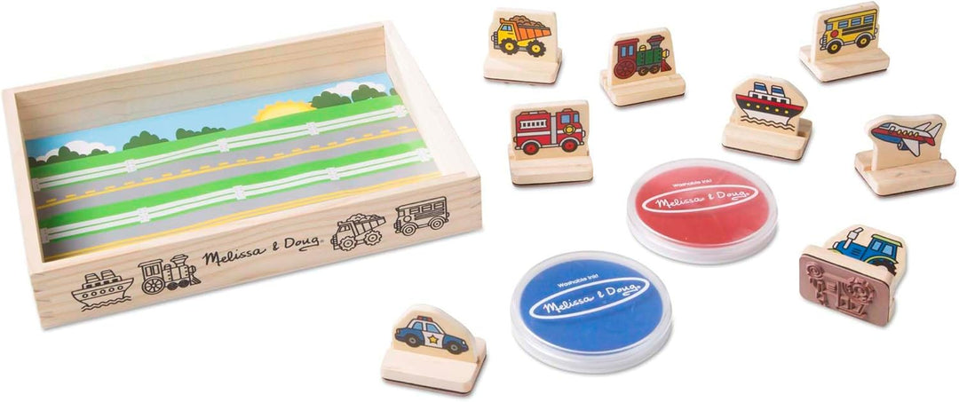 Melissa & Doug My First Wooden Stamp Set - Vehicles | Arts & Crafts | Stamp Sets & Stencils | 4+ | G