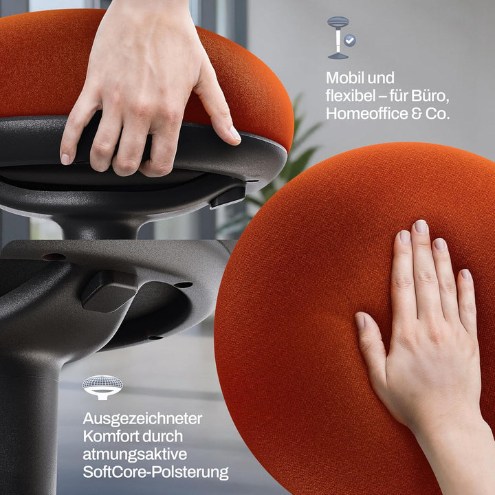 Bürohocker ergonomisch [Zertifiziert] 2in1 Sitzhocker & Stehhocker höhenverstellbar | Ergonomischer
