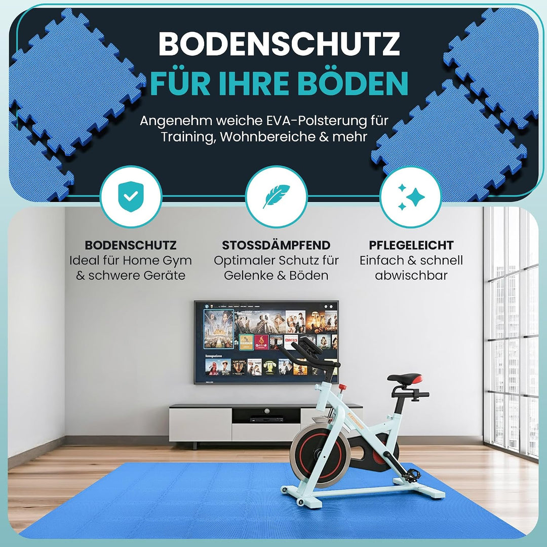 Bodenschutzmatte Fitness【Set mit 21 Matten】EVA Fitnessmatte rutschfest - Sportmatte Gymnastikmatte P