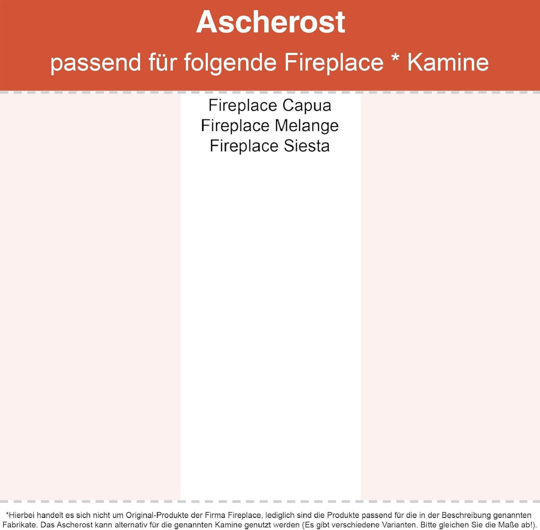 Kaminrost/Ascherost Eckig 240 x 177 x 10 mm passend für Fireplace ** Kaminöfen inkl. Modellübersicht
