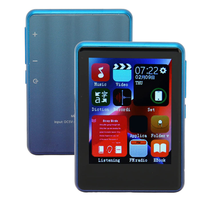 2,4 Zoll MP3 Player mit Voll Touchscreen, Bluetooth 5.0 Musikplayer mit 4 GB Flash Speicher und TF K
