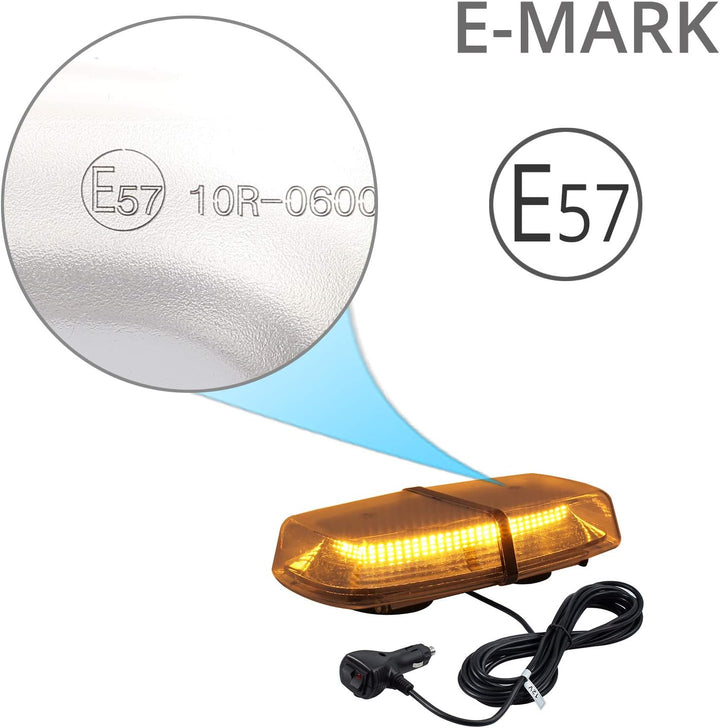 PROZOR 72LED Notfall Warnblitzlicht mit E-Mark, 18W 12V/24V Rundumleuchte IP67 Wasserdicht 8 Blitzmo