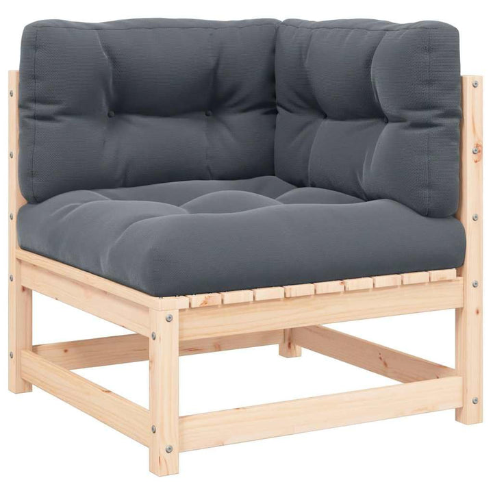 vidaXL Garten Ecksofa mit Kissen, Modular Gartenmöbel, Sofa Lounge Sessel für Garten Terrasse Balkon