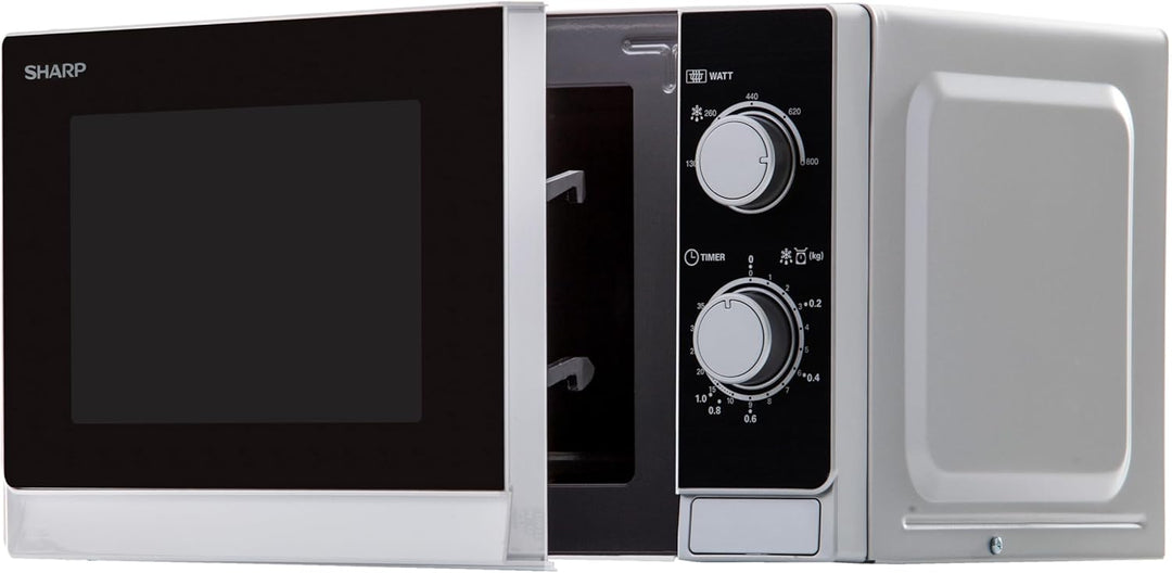 Sharp R200INW Solo-Mikrowelle / 20 L / 800 W / 5 Leistungsstufen / Timer von 35 Minuten bis 00 Sekun