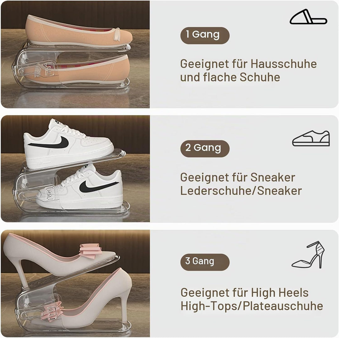 Dokeno 8 Stück Schuhstapler, Schuhorganizer, Schuhaufbewahrung Platzsparend, Schuh Organizer, Einste