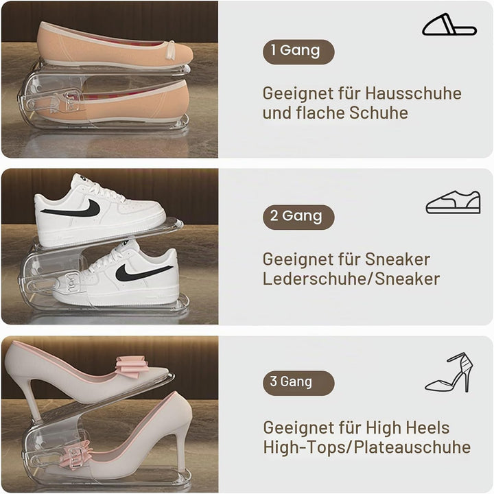 Dokeno 8 Stück Schuhstapler, Schuhorganizer, Schuhaufbewahrung Platzsparend, Schuh Organizer, Einste
