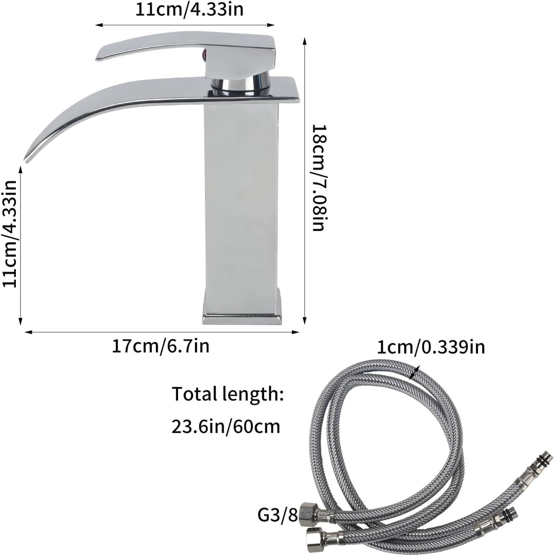 Wasserhahn Bad Wasserfall Wasserhahn Edelstahl Waschbeckenarmatur Waschtischarmatur Waschbecken Arma