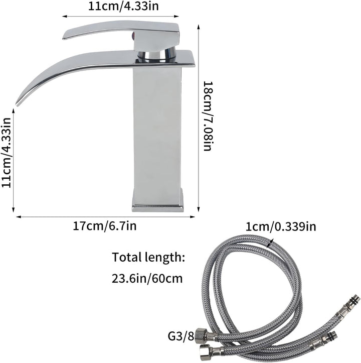 Wasserhahn Bad Wasserfall Wasserhahn Edelstahl Waschbeckenarmatur Waschtischarmatur Waschbecken Arma