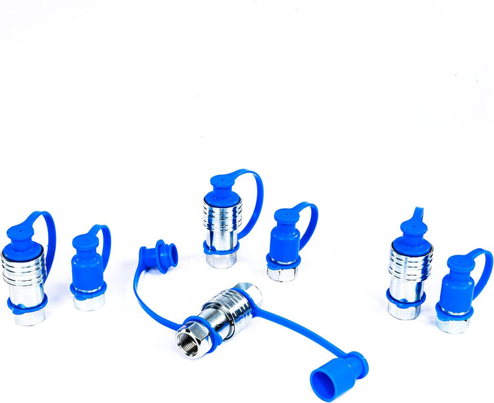 4 Sets 1/2 "NPT Hydraulische Schnellkupplung, 1,27 cm (1/2 Zoll), Ag, mit Staubkappen, Poppet Pionee