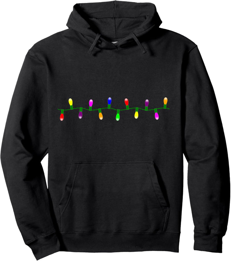 Bunte Weihnachtslichter Pullover Hoodie