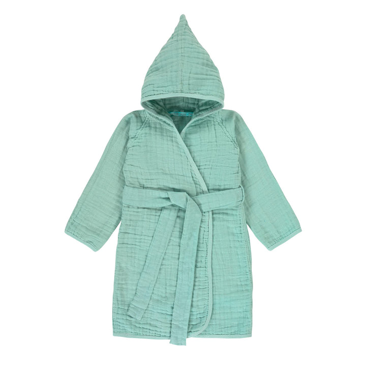 LÄSSIG Kinder Bademantel Baumwolle/Muslin Bathrobe 24-36 Monate (1er Pack) mint, 24-36 Monate (1er P
