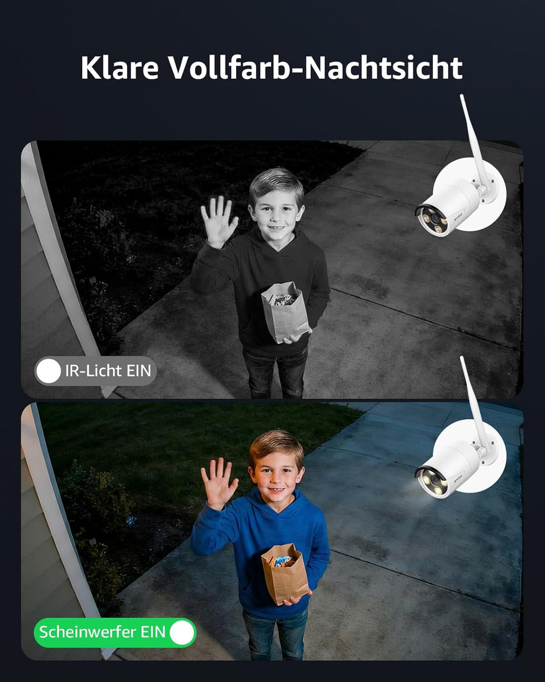 ANNKE 3MP Funk Überwachungskamera Set Aussen 8CH 5MP NVR mit 4 X 3MP WiFi Kameras Videoüberwachungs