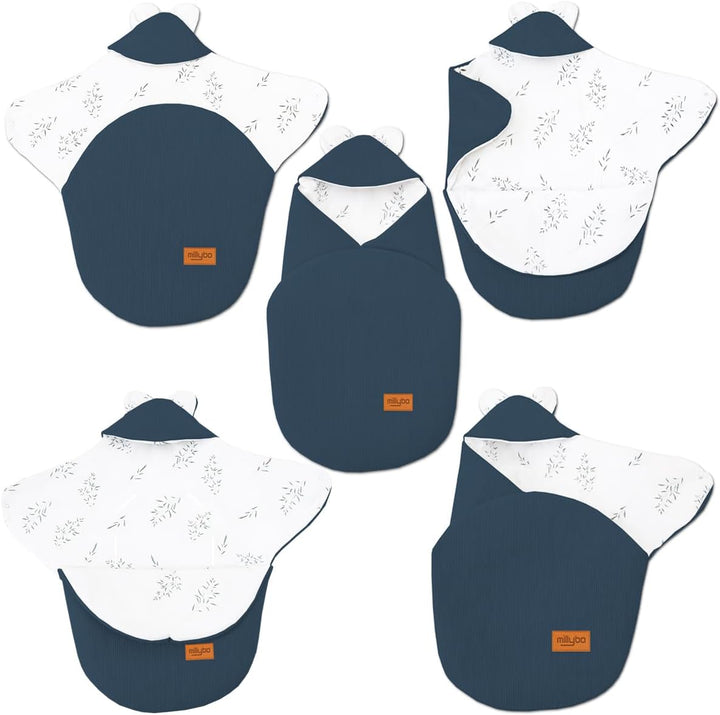 Baby Fusssack Einschlagdecke für Babyschale und Kinderwagen Blau, Blau