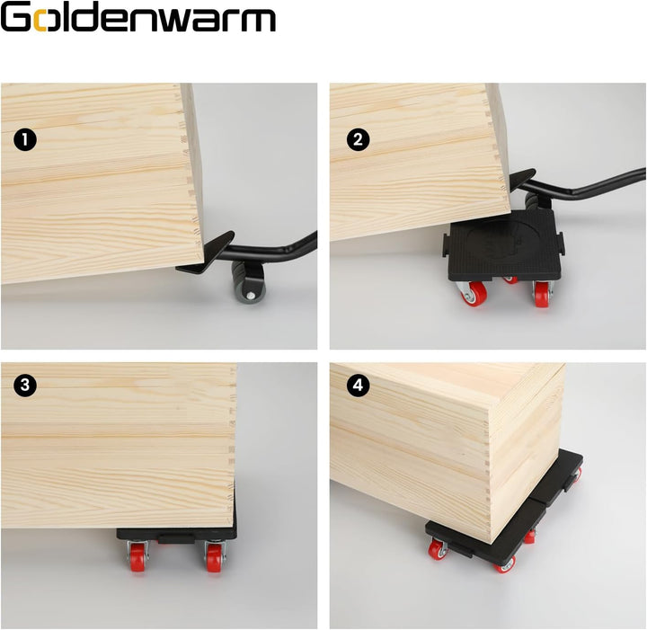 goldenwarm Möbelheber für schwere Möbel 4 Möbelroller mit 5 Stücke 360°Rotation Räder Large 800KG Be