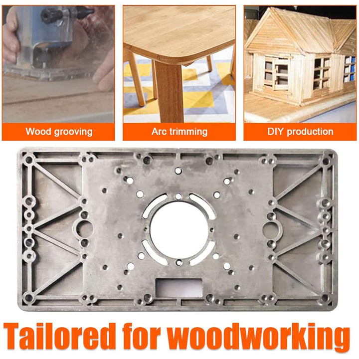 Router Tischeinsatz aus Aluminium, Router Platte Aluminium Router Tabelle Insert Plate DIY Fräser Ti