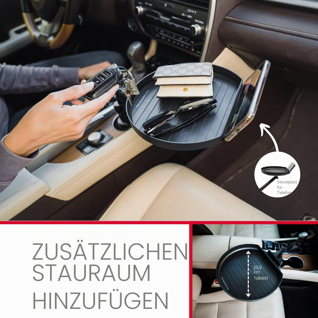 Macally MCUPTRAY, Halterung für Auto-Becherhalter, mit Tablett und Handy-Halterung für iOS und Andro
