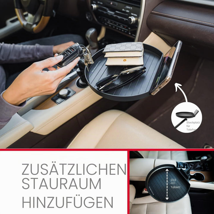 Macally MCUPTRAY, Halterung für Auto-Becherhalter, mit Tablett und Handy-Halterung für iOS und Andro