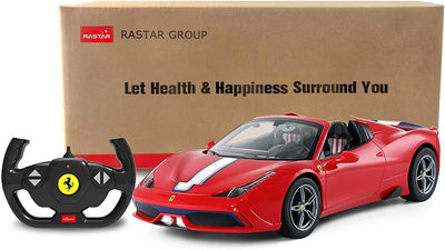 Rastar Ferrari ferngesteuertes Auto, 1 : 14 Ferrari 458, Special A, rotes Spielzeugauto – Cabrio, au