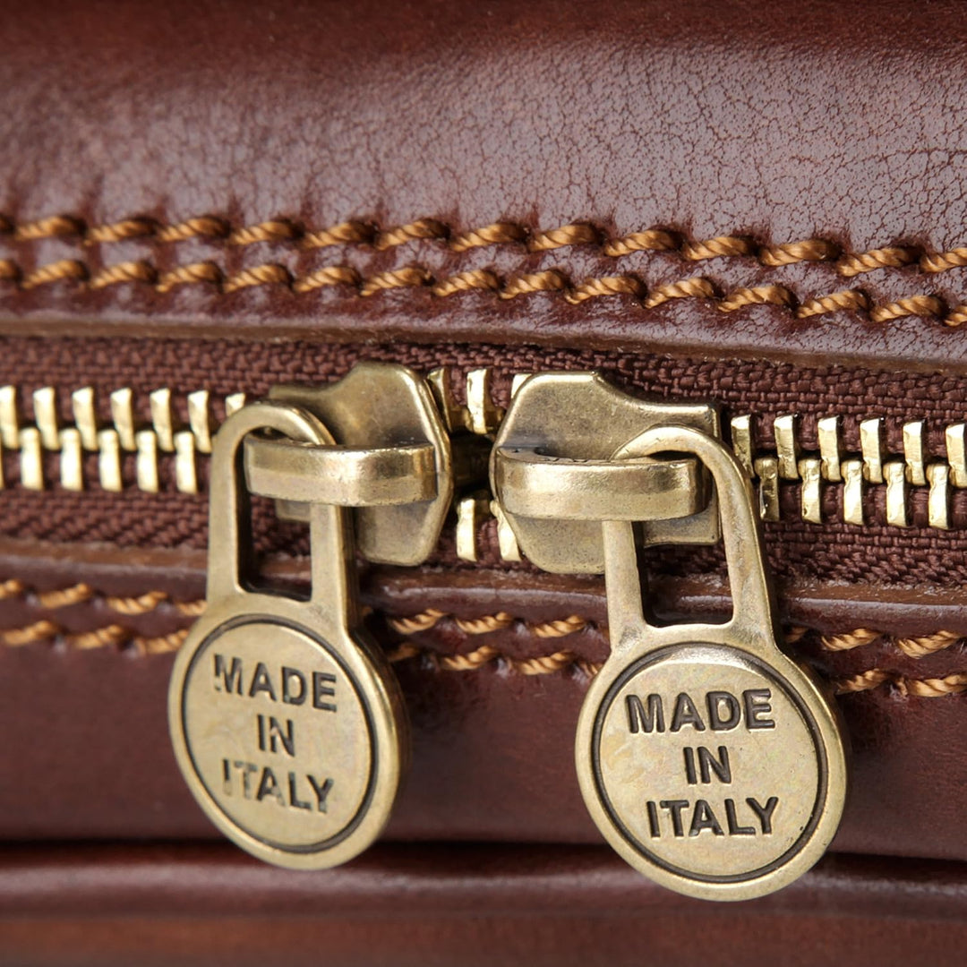 Piké Kulturtasche Echt Leder braun Damen, Herren - 017745