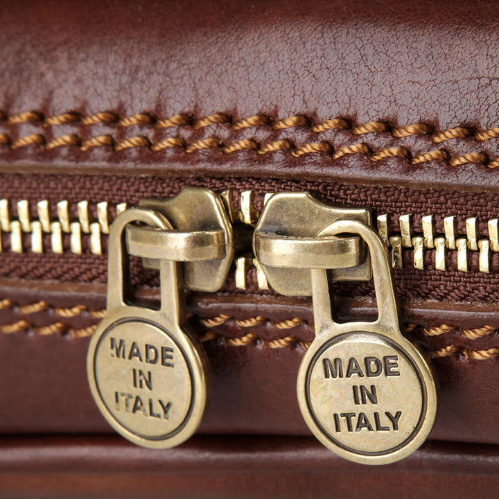 Piké Kulturtasche Echt Leder braun Damen, Herren - 017745