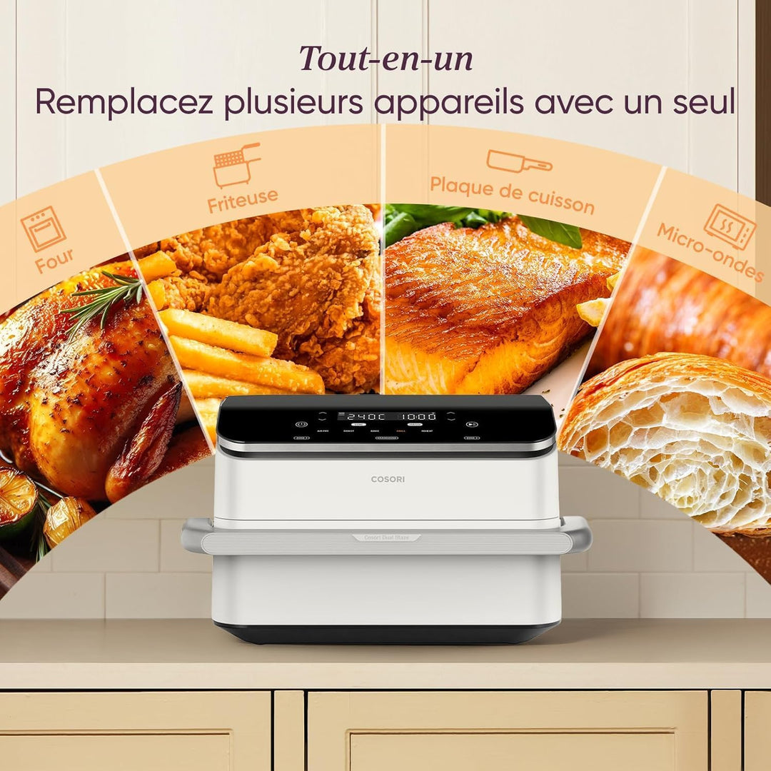 COSORI Heissluftfritteuse 2 Kammern, Dual Blaze TwinFry 10L, mit gesunder Keramik-Antihaftbeschichtu