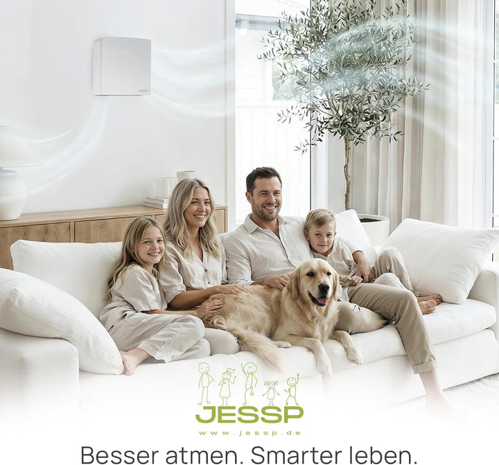 Eco Smart DZWR – Lüfter mit CO₂-Steuerung - Dezentrale Wohnraumlüftung mit Wärmerückgewinnung – F7 F