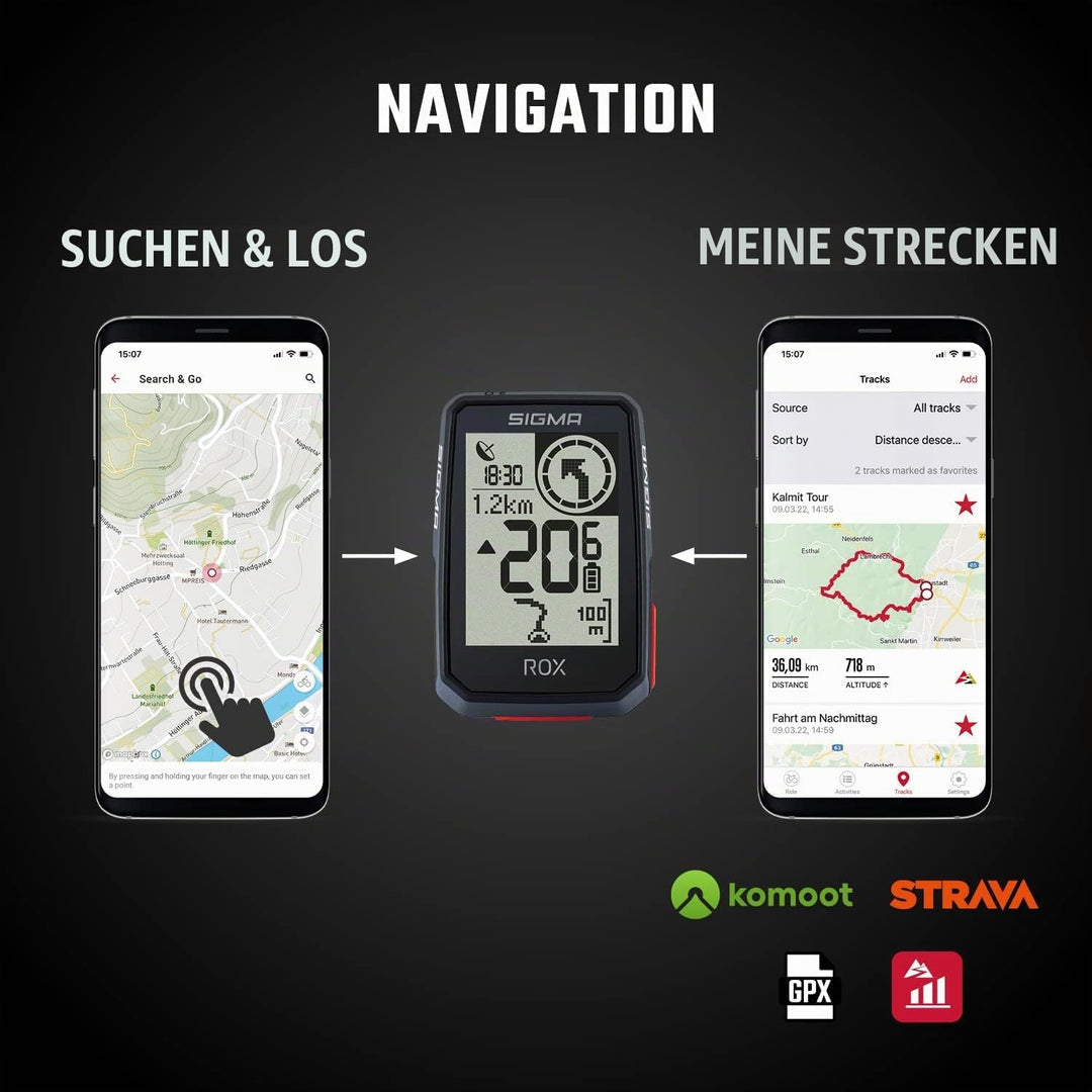 SIGMA ROX 2.0 White Top Mount Set | Fahrradcomputer Wireless GPS &amp; Navigation inkl. OVERCLAMP Butler