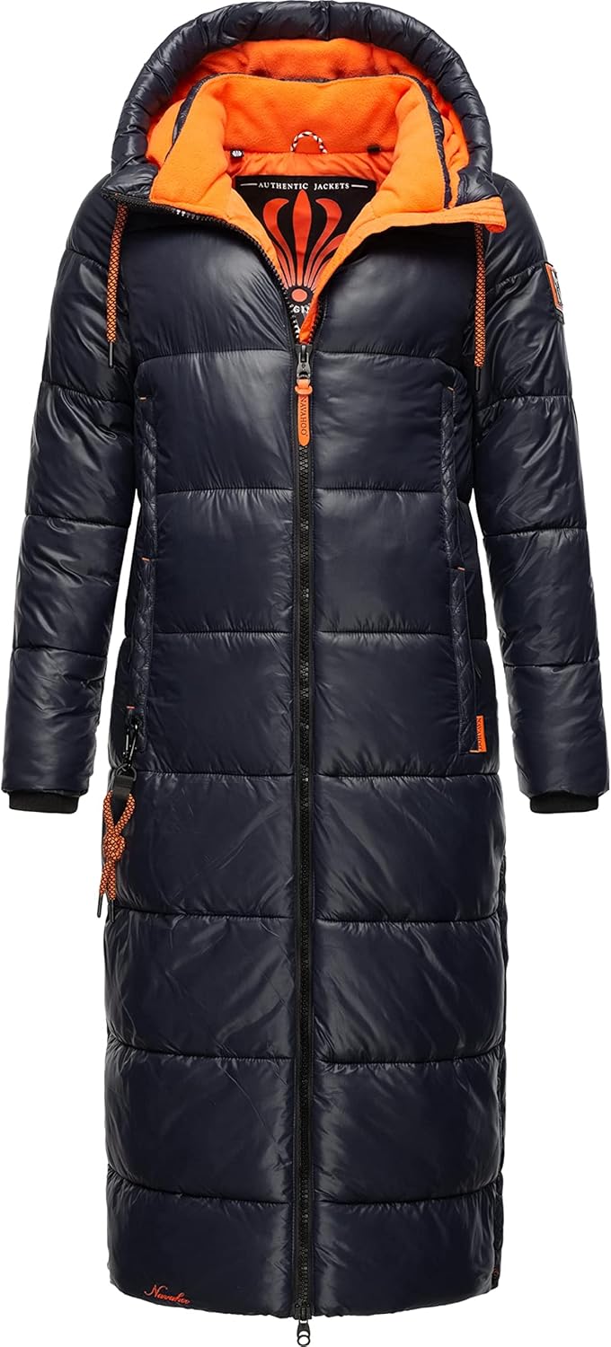 Navahoo Damen Warmer Winter Steppmantel mit Kapuze Schmuseengel XS-XXL XL Navy, XL Navy