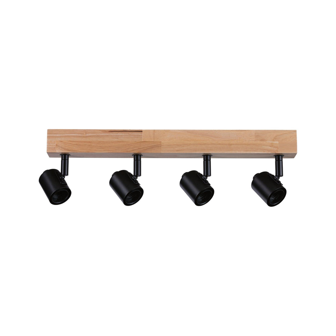 Paulmann 66773 Strahler Arvid 4-flammig max. 4x20 Watt Deckenleuchte Schwarz/Holz Spot Metall E27 4e