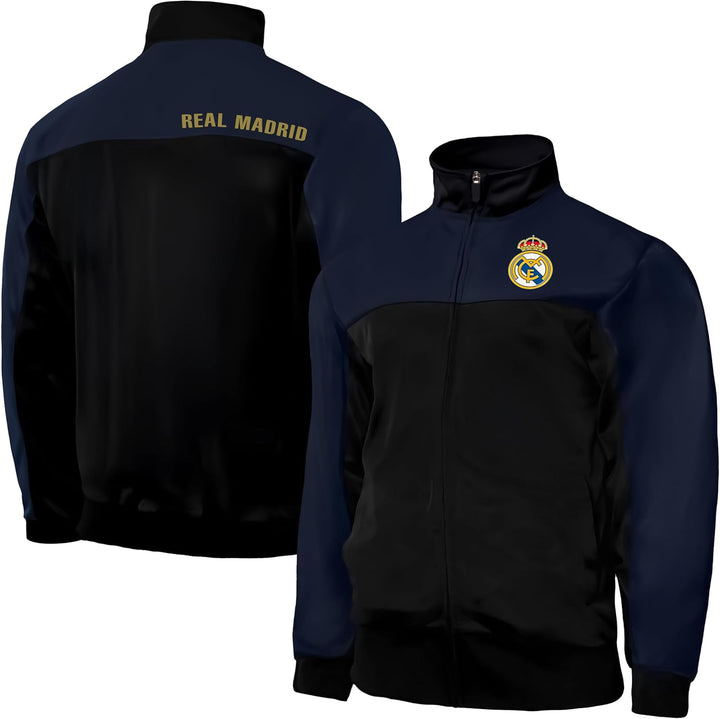 Icon Sports Unisex Poly Track Jacket Trainingsjacke M Real Madrid | Schwarz, M Real Madrid | Schwarz