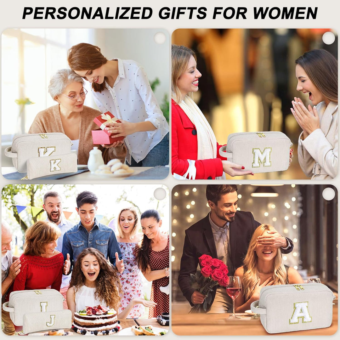 Parima Personalisiert Geschenke für Frauen - Cord Reise Kosmetiktasche Klein Make Up Tasche Organize