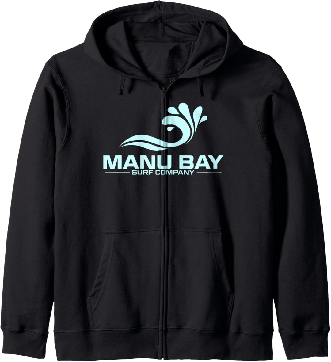 Manu Bay Surf Company New Zealand Light Blue Logo Kapuzenjacke
