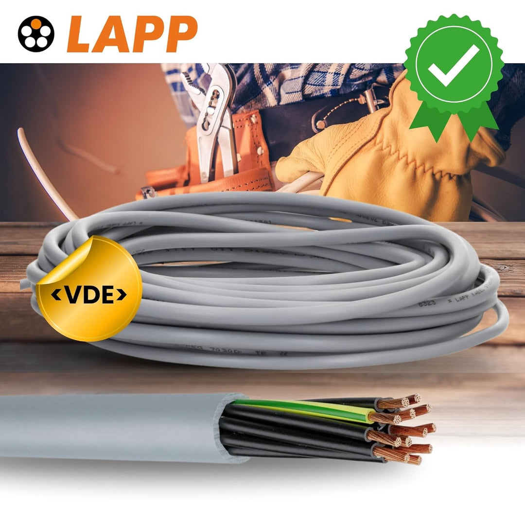 10 Meter Lapp 1119305 Ölflex Classic 110 PVC-Steuerleitung 5x1,5 mm² mit grün-gelben Schutzleiter 5G