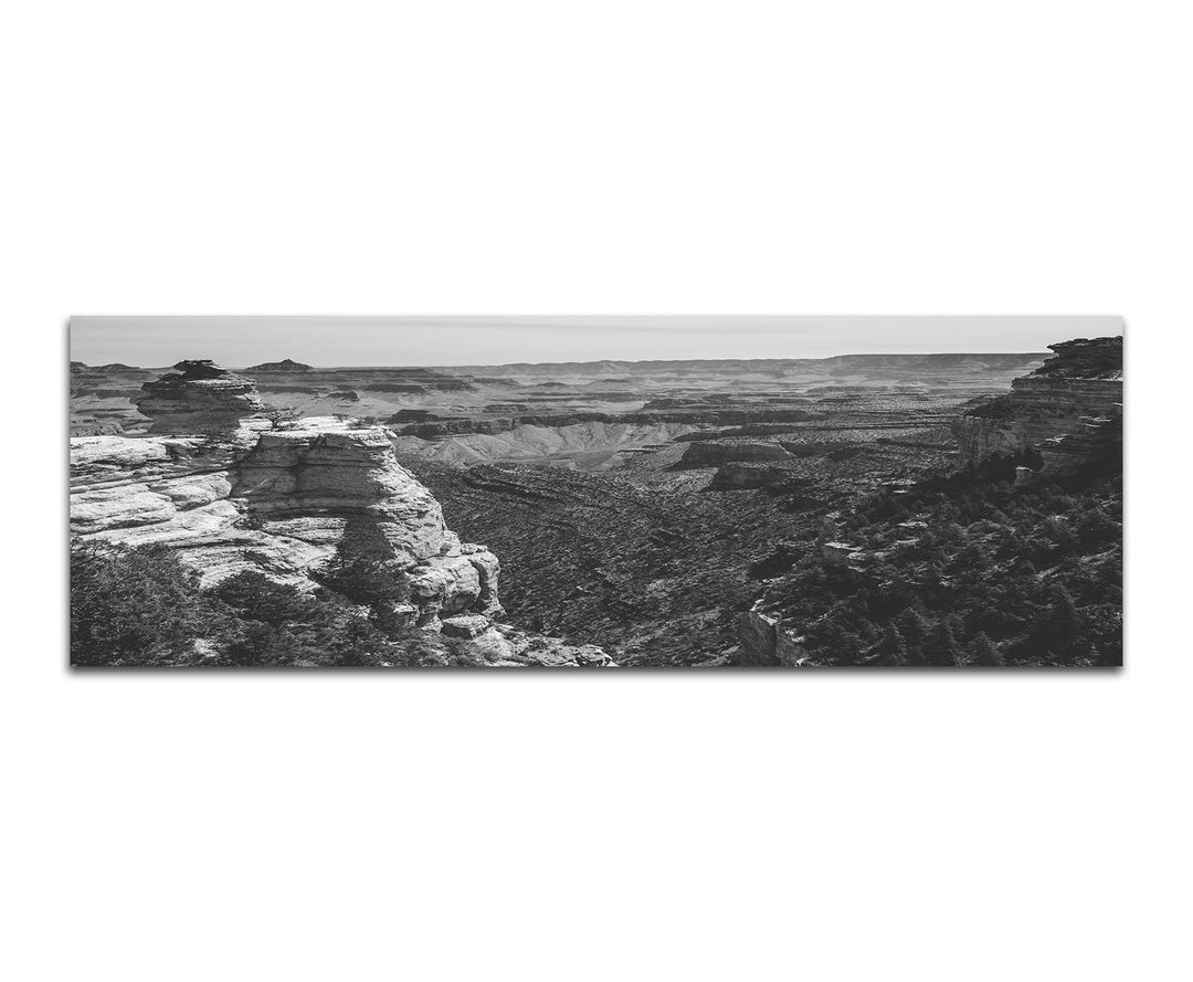 Paul Sinus Art Leinwandfoto als Panorama SCHWARZ/Weiss 120x40cm Grand Canyon Schlucht Vintage