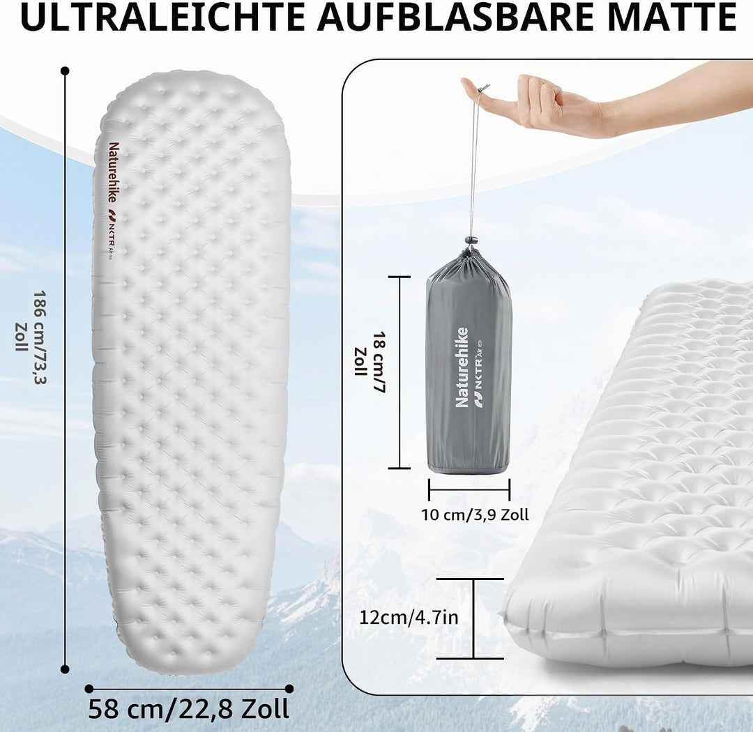 Naturehike Thermal Serie 8,8 R- Wert Camping Isomatte 4 Jahreszeiten Ultralight Selbstaufblasend Iso