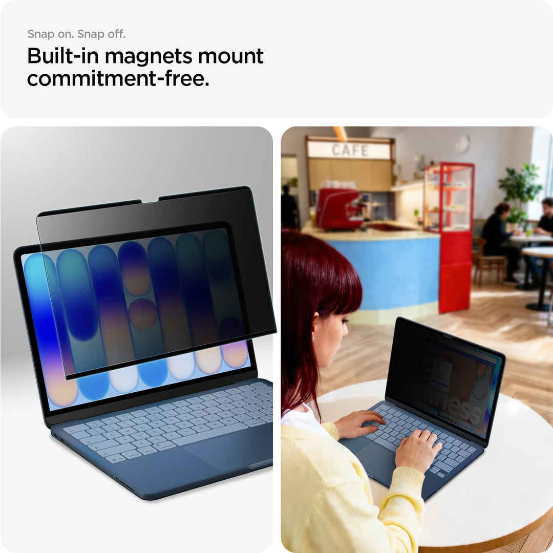 Spigen SafeView Magnetischer Blickschutzfilter [1P] für Macbook Neo 13" | Privacy Schutz, Blendschut