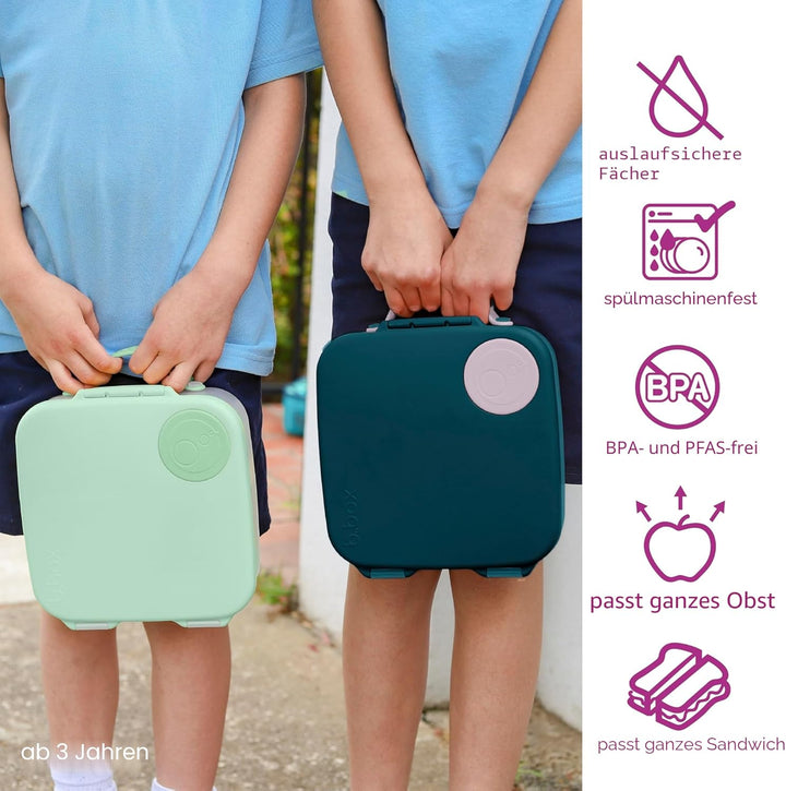 b.box Lunchbox mit Unterteilung für Kinder, Silikon, mit verstellbaren Trennwänden, Indigo Rose, Ind