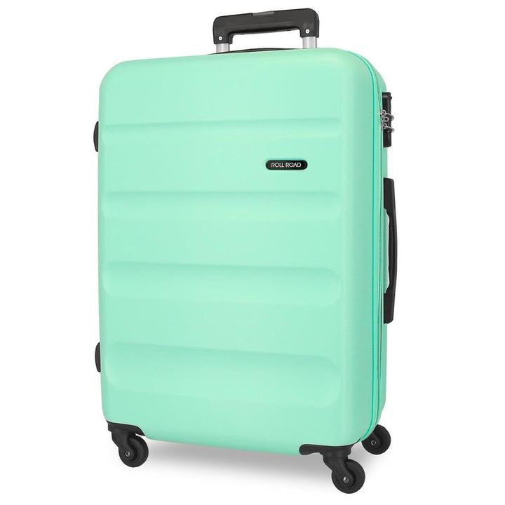 Roll Road Flex Grosser Koffer Grün 51x74x28 cms Hartschalen ABS Kombinationsschloss 91L 3,8Kgs 4 Räd