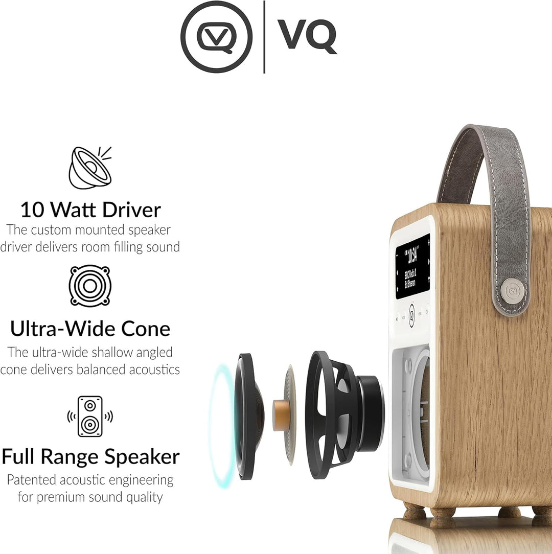 VQ VQ-MONTY-OK Monty Radio w/Bluetooth Eiche Wooden Eiche, Wooden Eiche