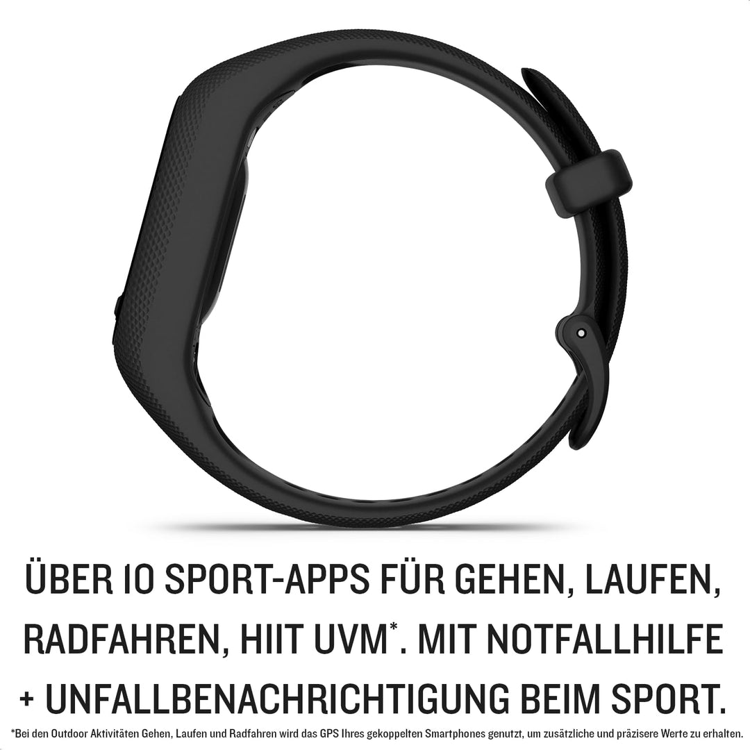 Garmin vívosmart 5 – Fitness-Tracker mit extragrossem OLED-Touchdisplay, Gesundheitsfunktion wie Sch